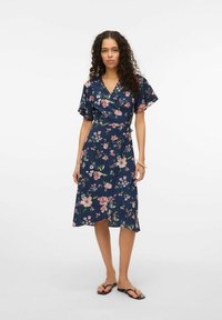 Vero Moda VMSAKI  CALF WRAP - Dnevna haljina - navy blazer