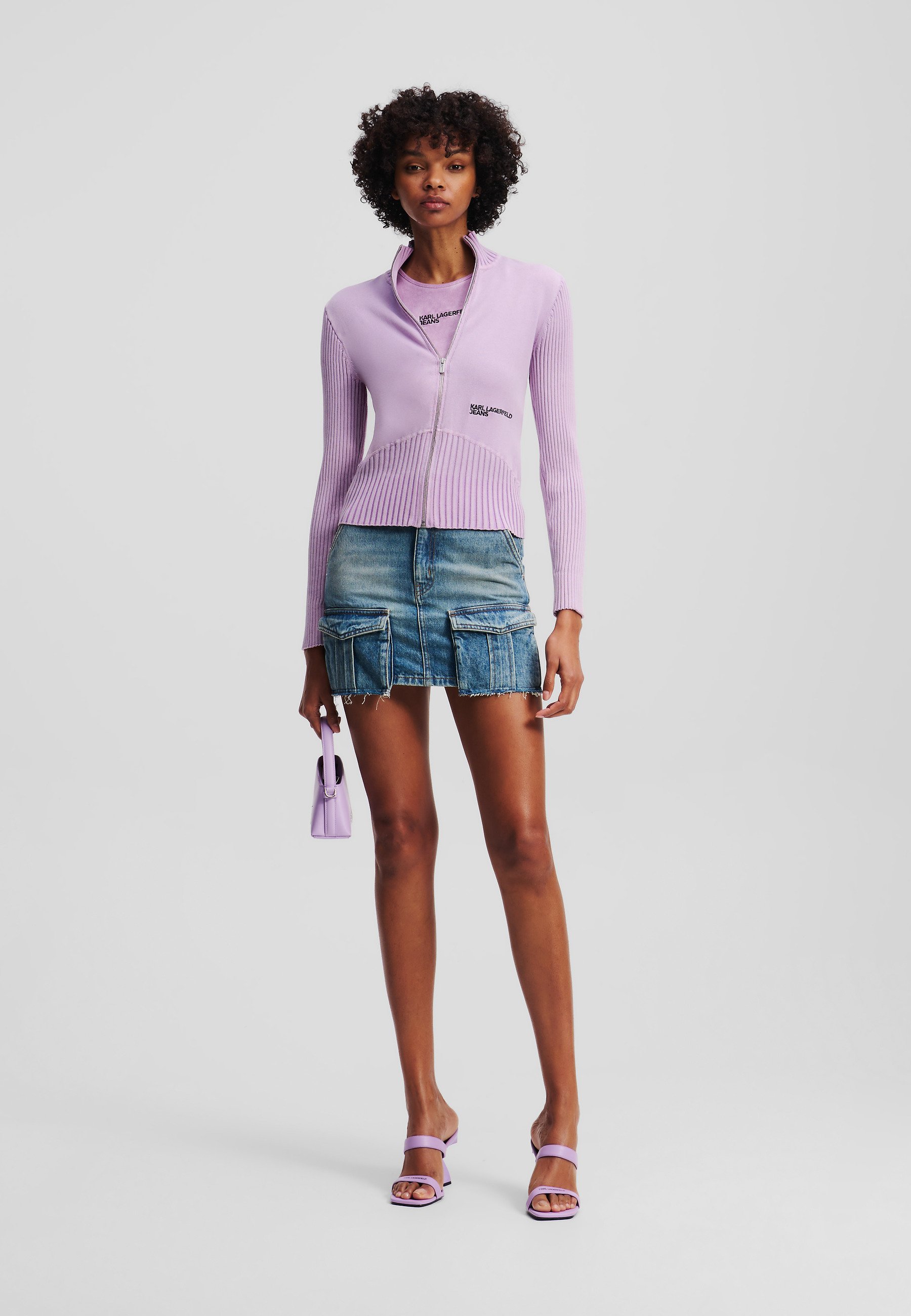 UTILITY ZIP-UP KNIT - Cardigan - lavendula - Product Details