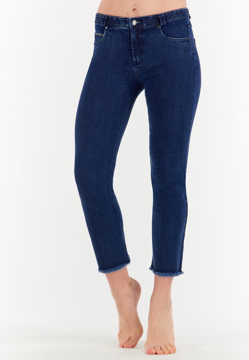 Freddy FREDDY CROPPED SVASATI E FONDO SFRANGIATO - Slim fit jeans - denim
