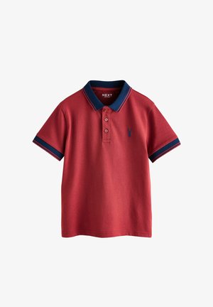 Next, REGULAR FIT - STRIPE TIPPED COLLAR SHORT SLEEVE - Polo shirt - rust navy