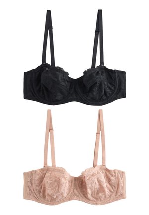 REGULAR FIT - NON PAD 2 PACK - Mitmeti kinnitatav / paelteta rinnahoidja - black praline nude