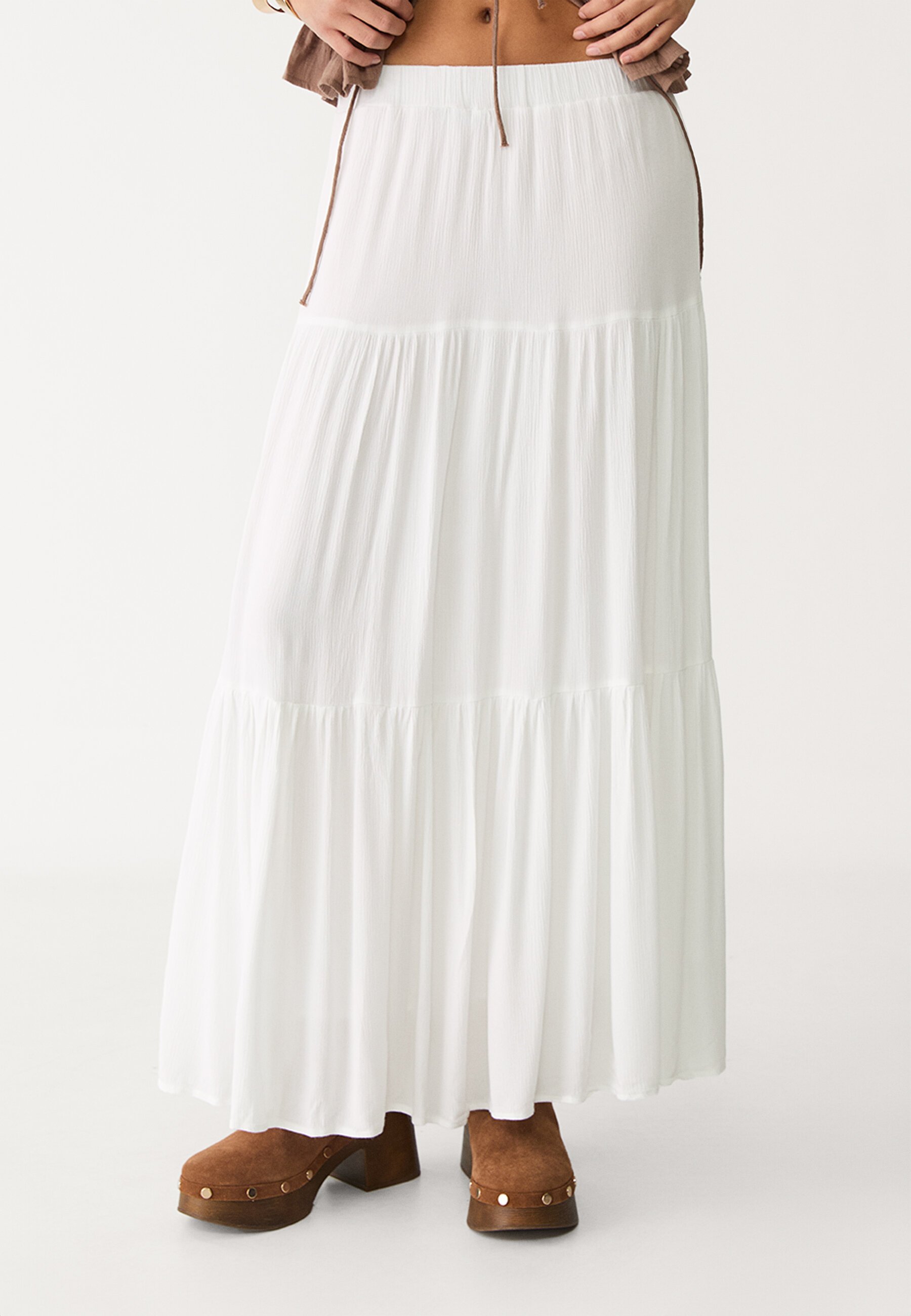 Longue Jupe Blanche Boheme Bohème Chic Longue Jupe Blanche Jupe