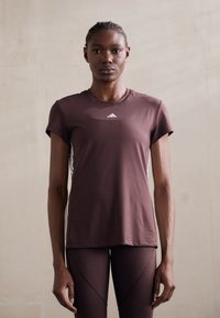 adidas Performance Sportska majica - shadow brown/white