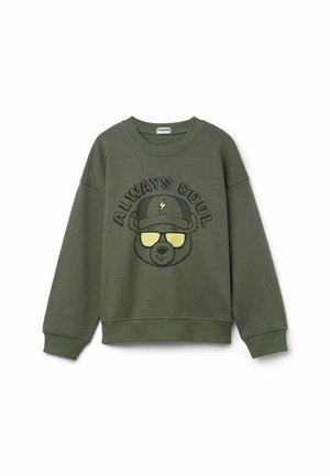 Sweatshirt - grün y military green stampa silly bear