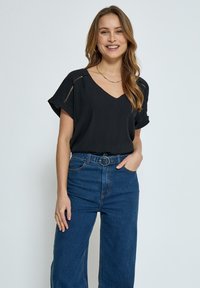 Desires DEAGGI SHORT SLEEVE BLOUSE. - Blúzka - black