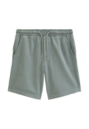 Shorts vert clair à cordon de serrage avec taille élastique, poches latérales, et petit logo « Marc O'Polo » sur la jambe droite.