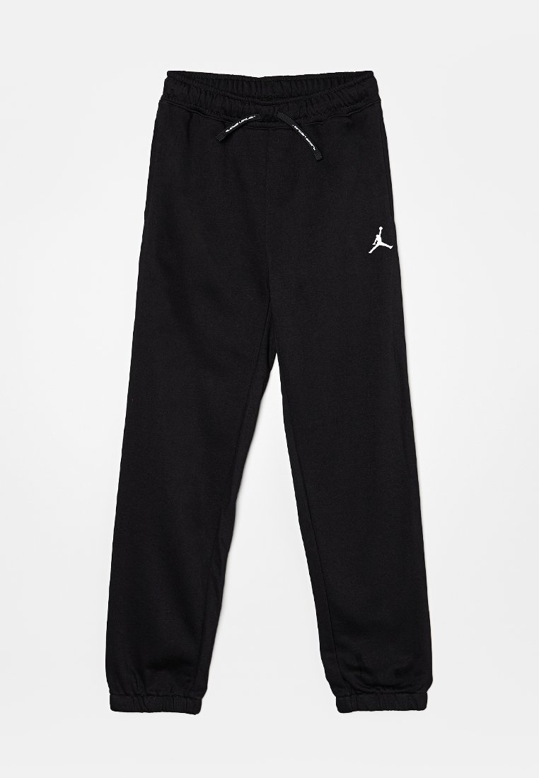 Schwarze Jogginghosen mit elastischem Bund und Säumen, Kordelzug und weißem Jumpman-Logo auf dem linken Oberschenkel.
