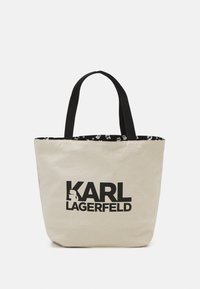 KARL LAGERFELD IKON ALL-OVER PRINT REVERSIBLE - Geantă de pânză - black/natural