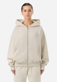 Pegador - JOHANNA OVERSIZED - Cipzáras pulóver - light beige melange Miniatűr kép 1