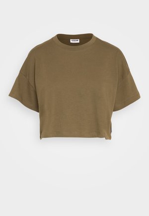 Noisy May NMALENA O NECK SEMICROP - T-shirt basic - kalamata