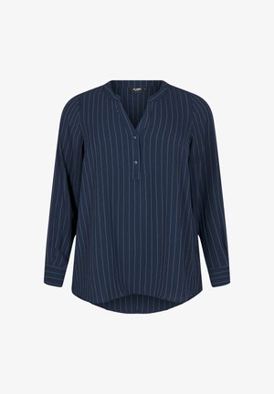 Zizzi NADELSTREIFEN - Blůza - navy blazer stripe