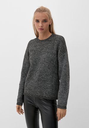 QS, MIT AJOURMUSTER - Maglione - schwarz