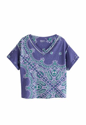 REGULAR FIT - LOOK SHORT SLEEVE V-NECK  - Print T-shirt - purple bandana print