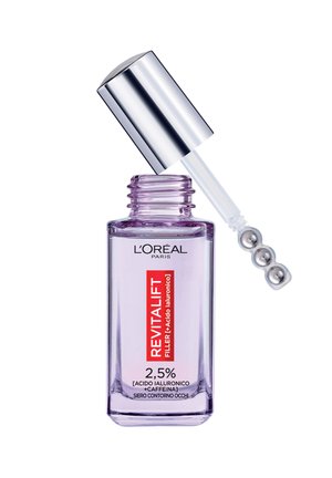SIERO CONTORNO OCCHI REVITALIFT FILLER, AZIONE RIMPOLPANTE E ANTI-RUGHE, CON 2,5% DI ACIDO IALURONICO+CAFFEINA, CON APPLICATORE TRIPLO ROLLER, 20 ML - Siero