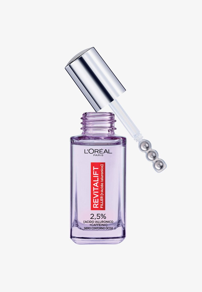 L'Oréal Paris - SIERO CONTORNO OCCHI REVITALIFT FILLER, AZIONE RIMPOLPANTE E ANTI-RUGHE, CON 2,5% DI ACIDO IALURONICO+CAFFEINA, CON APPLICATORE TRIPLO ROLLER, 20 ML - Siero, Ingrandire