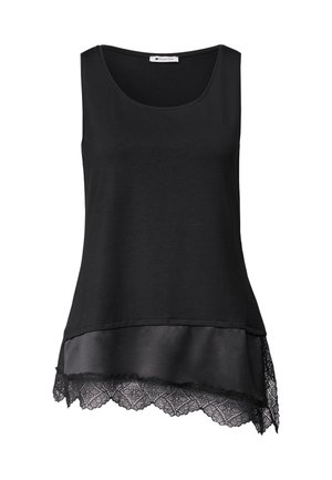 Street One, TOP MIT RUNDHALS UND DEKORATIVER SPITZE - Blouse - black