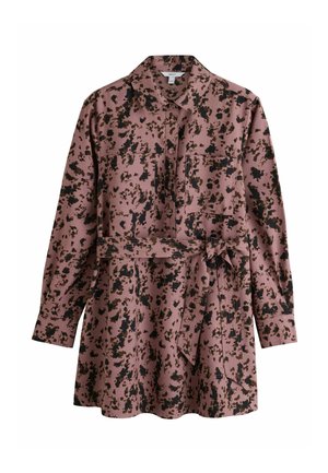 Next, LONG SLEEVE TIE WAIST SHIRT DRESS - Skjortekjole - pink print