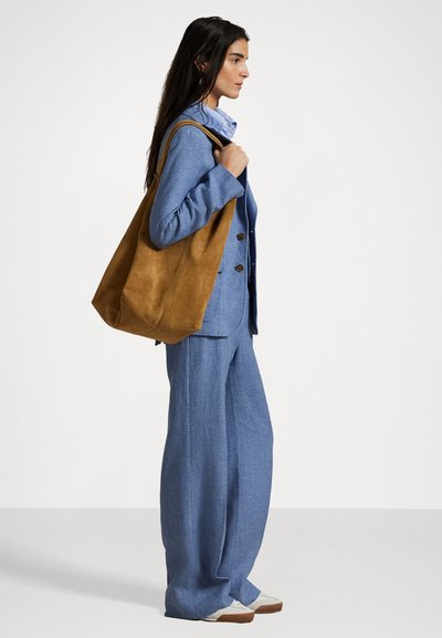 Polo Ralph Lauren LINEN COTTON TWILL WIDE LEG TROUSER - Trousers - blue