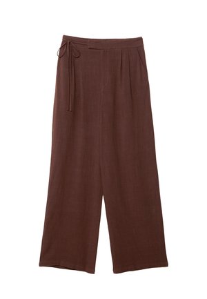 Stradivarius FLOWING - Stoffhose - dark brown
