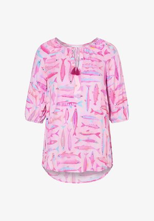 Angel of Style, TUNIC, A-LINE, FISH PATTERN, 3/4 RAGLAN SLEEVES - Blusa - flamingo