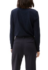 s.Oliver LONGSLEEVE MET SLUBSTRUCTUUR - Langarmshirt - navy