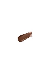Braune Creme- oder Lippenstiftprobe mit glatter Textur, länglicher Form und glänzendem Finish auf weißem Hintergrund.