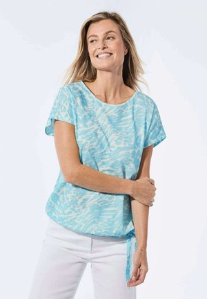 MIT AUSSCHNITT - T-shirt print - blue