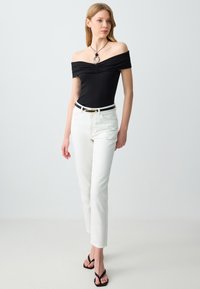 Jimmy Key SLIM FIT BAROT COLLAR - T-shirt con stampa - black