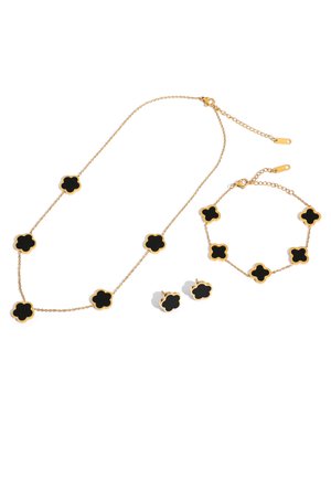 SET BLUME 3-TLG - Earrings - gold-coloured/black