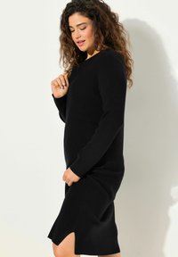 Ulla Popken ZIP FRONT - Robe pull - black