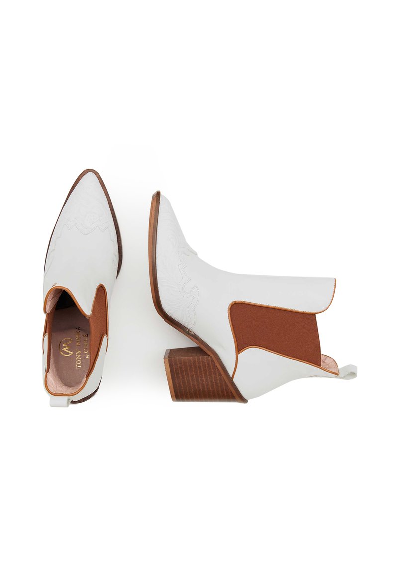 Damen Ankle Boots | CUPLÉ Cowboy-/Bikerstiefelette white/weiß - ZD67913 Damen Ankle Boots | CUPLÉ Cowboy-/Bikerstiefelette white/weiß - ZD67913