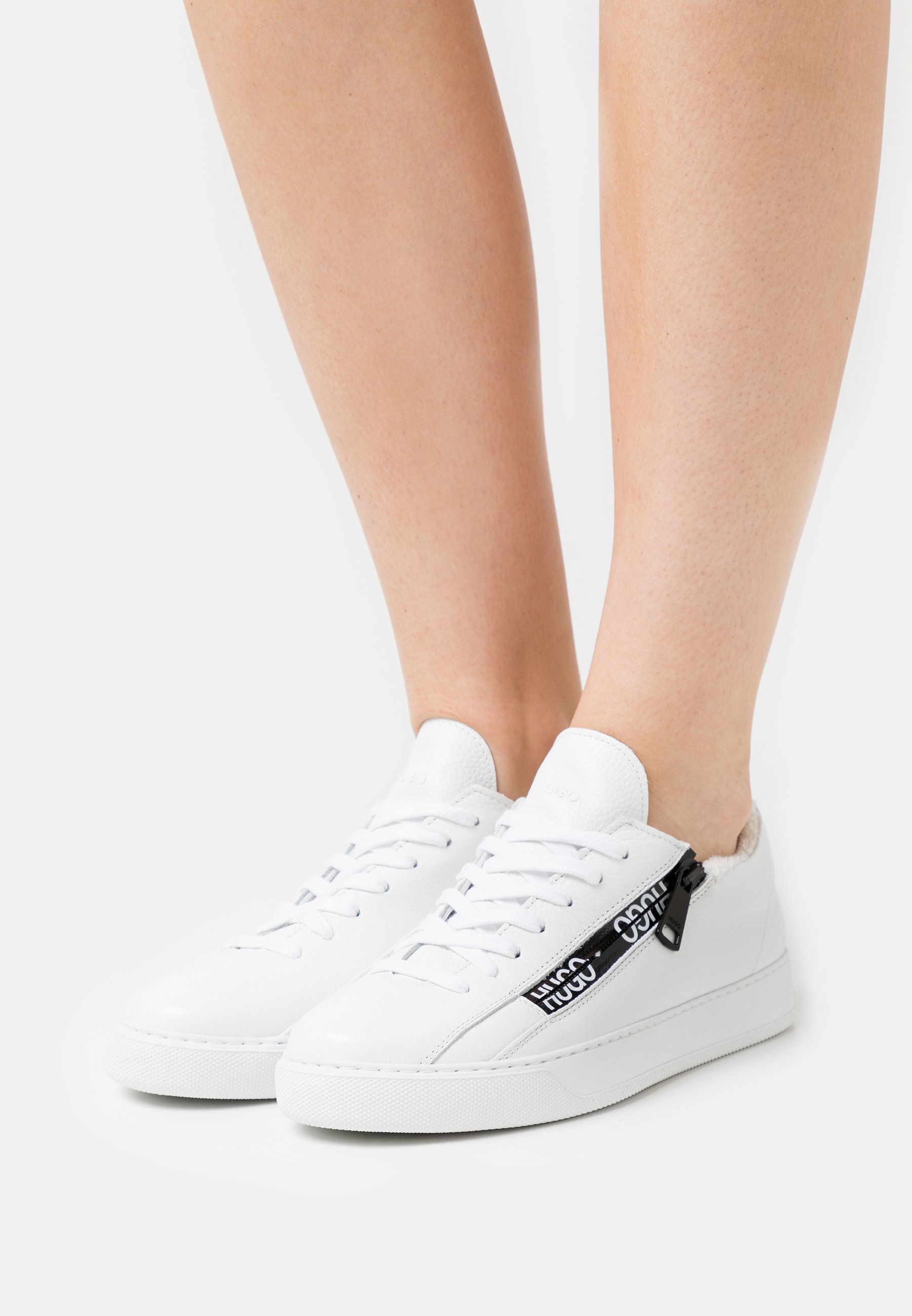 HUGO DEVA LACE UP ZIP - Sneakers laag - white/wit - Zalando.nl
