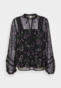 Unselected, black aop:light pink flower