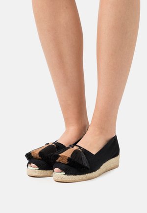 Sandalen met sleehak - black/beige