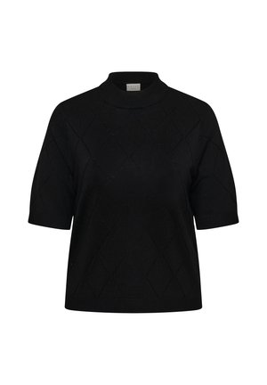 Kaffe Curve, KCLIZZY ARGYLE KNIT - Μπλουζάκι με στάμπα - black deep