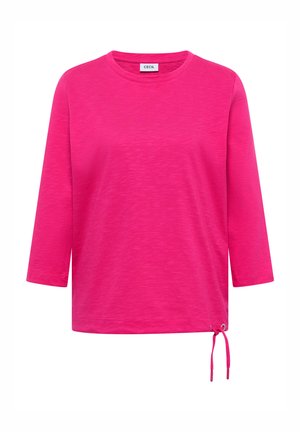 Cecil, 3/4-SLEEVE ROUND-NECK TOP IN A PLAIN COLOUR - T-shirt à manches longues - pink flash