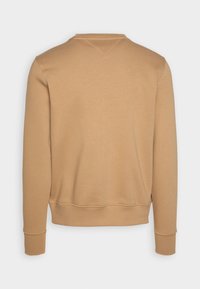 Felpa marrone con maniche lunghe, scollo tondo e polsi a costine. Realizzata in un tessuto morbido con una texture liscia e un design semplice.