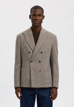 SLHREG-MORRIS HERRINGBONE - Blazer - brown rice detailherringbone