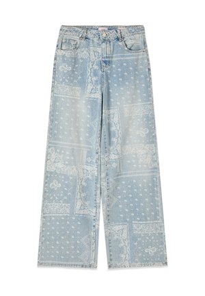 Oltre, JEANS PALAZZO STAMPATI - Flared jeans - azzurro