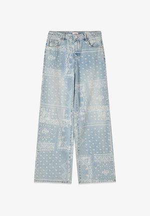 Oltre, JEANS PALAZZO STAMPATI - Flared jeans - azzurro