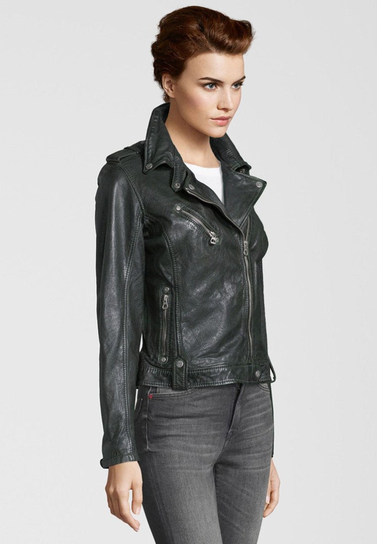 forest green leather jacket