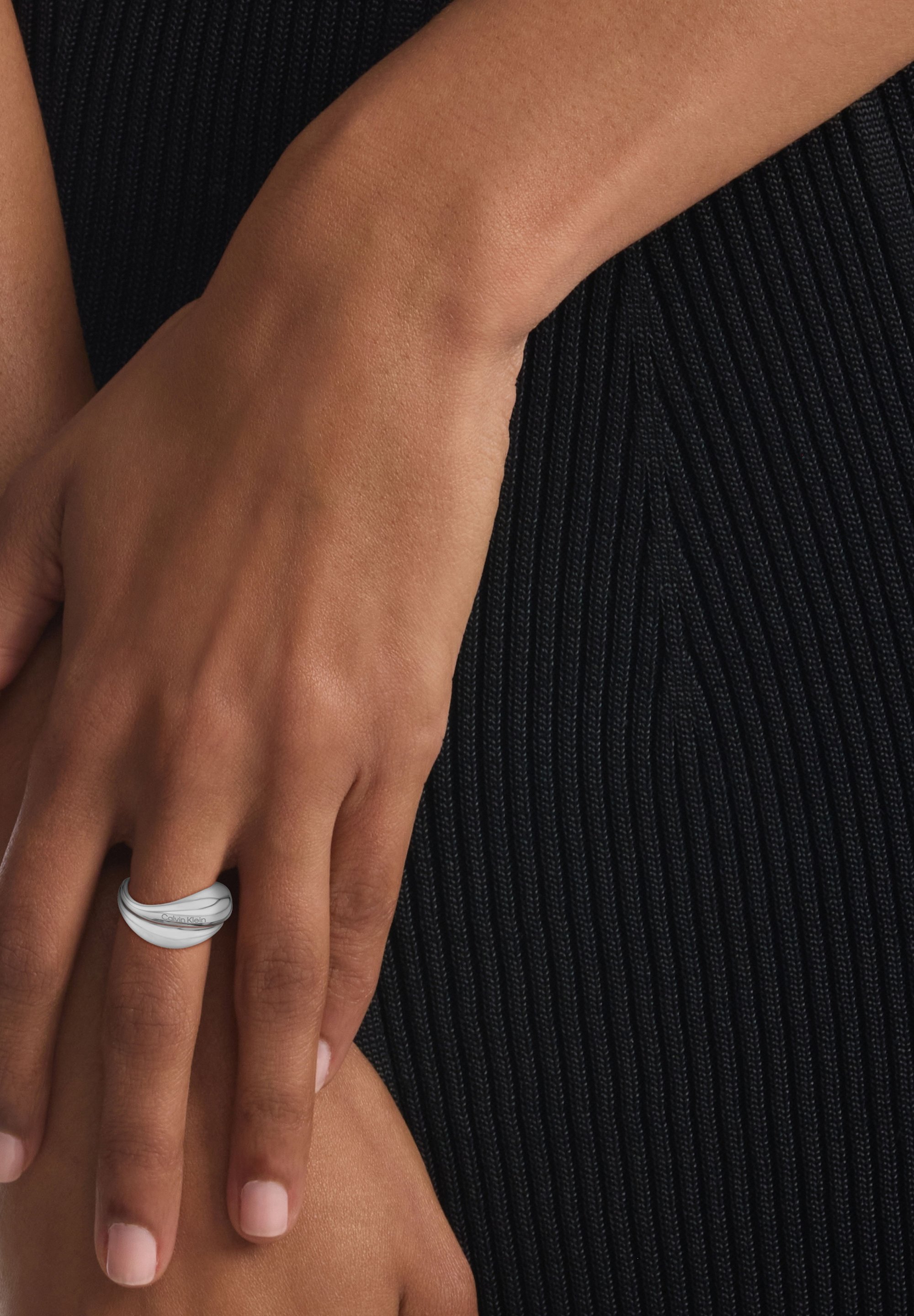 Calvin Klein ELONGATED DROPS Bague silver coloured/argenté