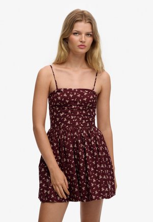 CORSET CAMI MINI - Hverdagskjole - burgundy bouquet ditsy