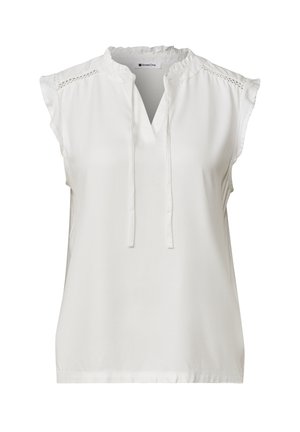 Street One, TOP MIT STRUKTURMIX UND CROCHET-DETAILS - Blouse - off white