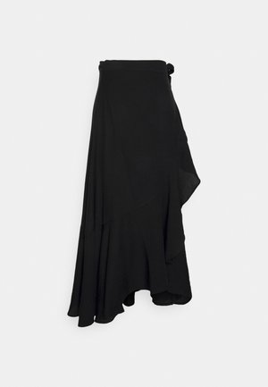 YASDAZA MIDI WRAP SKIRT - A-line skirt - black