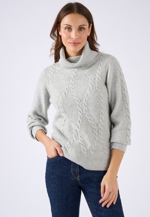 COL ROULÉ TORSADÉ  - Pullover - gris chiné
