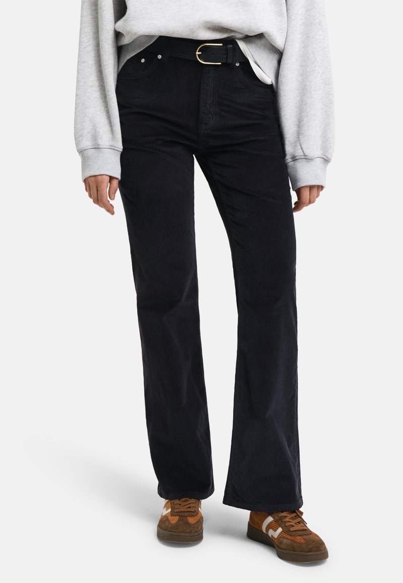 GANT FLARE STRETCH  - Tygbyxor - black