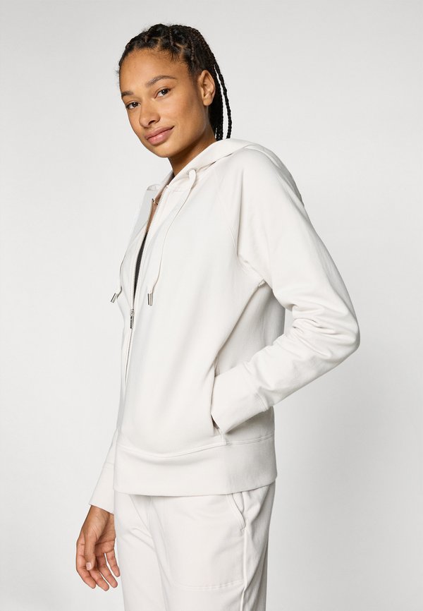 TWO TONE LOGO DRAWCORD ZIP HOODIE - Zip-up sweatshirt - sand2