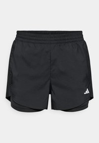 Schwarze Laufshorts mit elastischem Bund, Innenfutter und weißem Logodetail unten links. Hergestellt aus leichtem, atmungsaktivem Stoff.