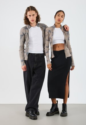 UNISEX - Tröja med dragkedja - sand/grey